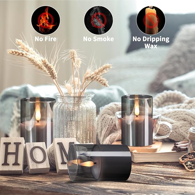 6Pack Glass Flickering Flameless Candles - Image 2