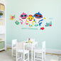 RoomMates Baby Shark Peel and Stick Giant Wall Decals with Alphabet, Removable Repositionable Personalized Wall Stickers for Kids