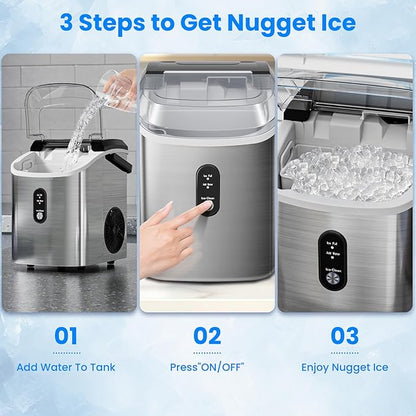 Antarctic Star Nugget Ice Makers Countertop, Portable Ice Maker Machine - Image 2