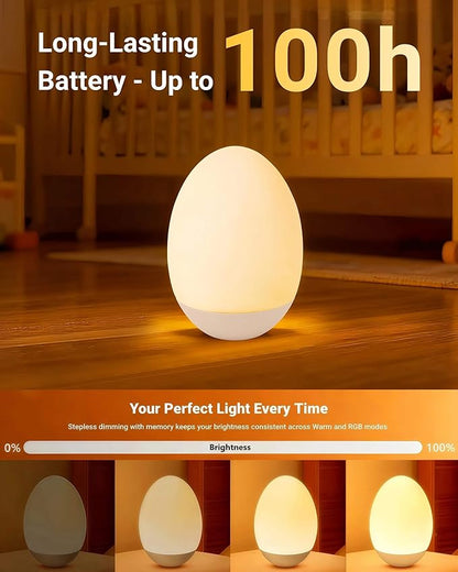 NAWIQI Egg Baby Night Light for Nursery & Breastfeeding – Portable Touch Light - Image 5