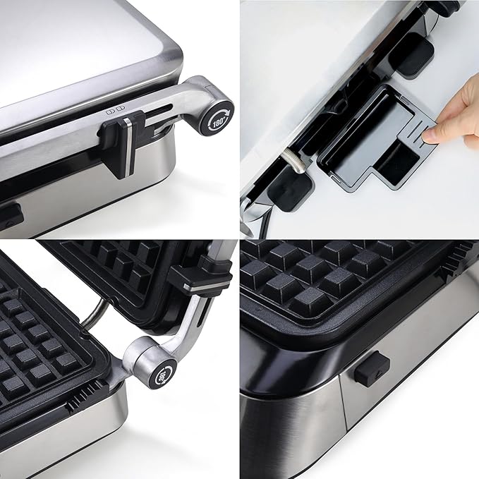 Panini Waffle Maker Combo | Panini Grill Press Sandwich Maker, Smokeless Indoor - Image 6