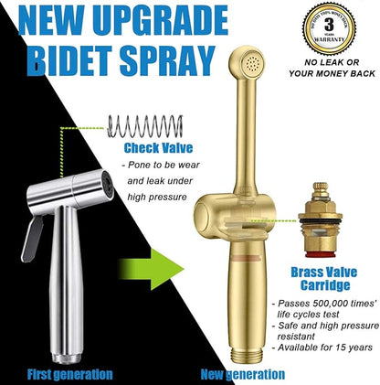 Handheld Bidet Toilet Sprayer, Brass Hand Held Bidet Attachment Cloth Diaper - Image 9