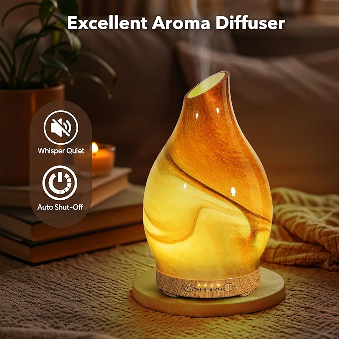 Essential Oil Diffuser, 120 ml Glass Aromatherapy Diffuser - Image 2