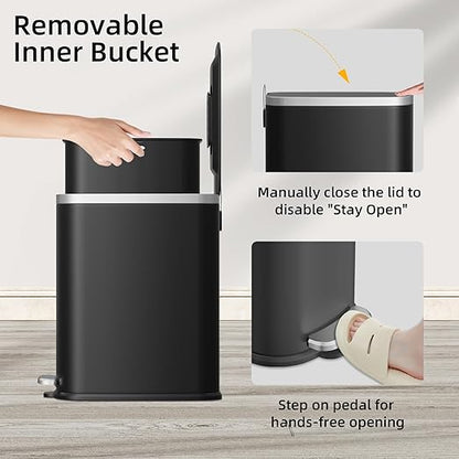 KUK Slim Bathroom Trash Can - Image 5