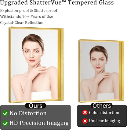 Koonmi 30x48 Inch Metal Framed Bathroom Mirror - Image 6