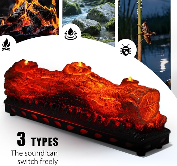 Electric Fireplace Logs Realistic Flame Effect - Image 2