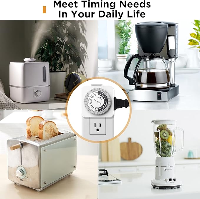 G-Homa Timers for Electrical Outlets 4 Packs, 24 Hour Indoor Plug-in Mechanical - Image 7