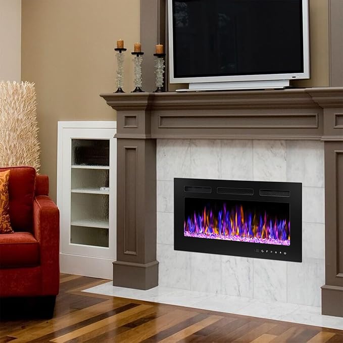 30" Electric Fireplace Wall Mounted and Recessed - Image 8