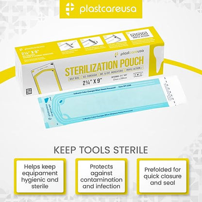 200 2.25 x 9 Sterilization Pouches, Sterilizer Autoclave Bags - Image 6