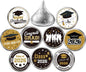 180 PCS Graduation Stickers Class of 2026 Candy Drops Labels Stickers for Chocolate Kisses Candy Sticker for 2026 Graduation Party Favors,Black and Gold