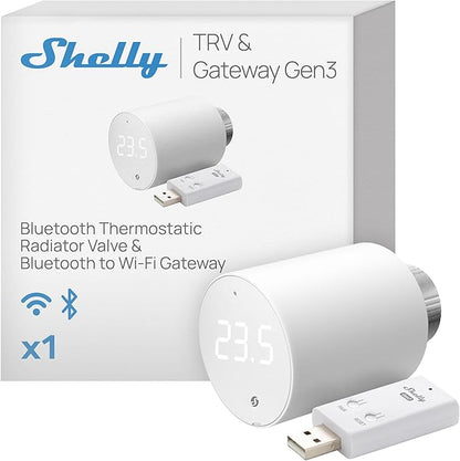 Shelly Blu TRV & Blu Gateway Gen3, Smart Thermostatic Radiator Valve, by Shelly