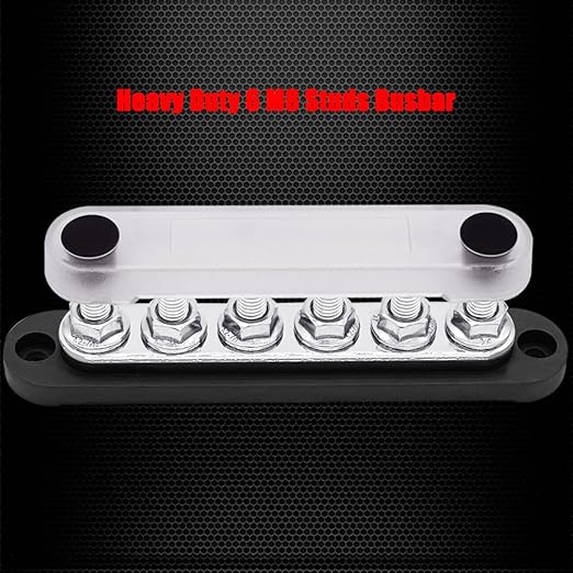 6 x M8 Studs Power Distribution Block Bus Bar 12V, Ampper 5.9" HD 200A Marine - Image 4