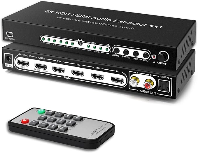 8K 60HZ HDMI Switch 4 In 1 Out by FERRISA