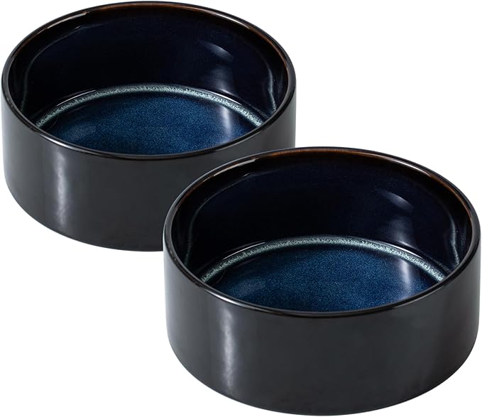 Ceramic 5.1inch Set of 2 Dog and Cat Bowls by Havniva