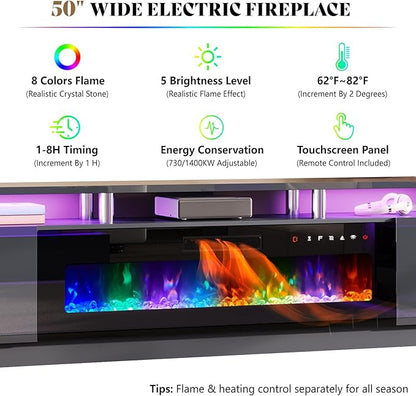 AMERLIFE 90" 2 Tier Fireplace TV Stand - Image 2