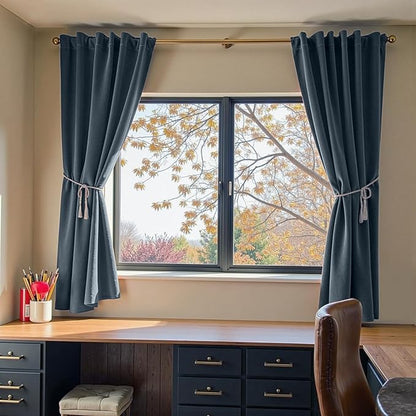 Lazzzy Velvet Blackout Curtains Thermal Insulated Room Window Drapes Super Soft - Image 5