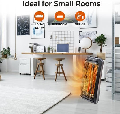 Comfort Zone Indoor Tower Space Heater, Adjustable Thermostat, Radiant Heat - Image 4