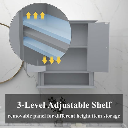 Wall Mounted Bathroom Cabinet Wooden Storage Cabinet - Image 4
