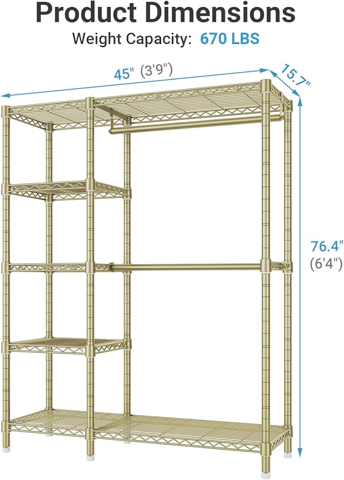VIPEK V7 Clothes Rack Heavy Duty Max Load 670lbs, Garment Rack - Image 5