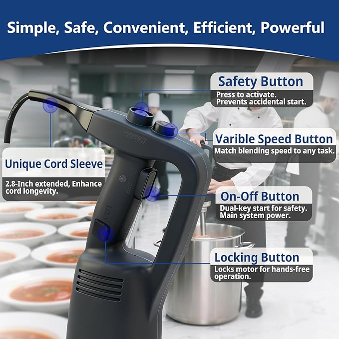 VONCI 750W Commercial Immersion Blender, Extra Heavy Duty Hand Blender - Image 2