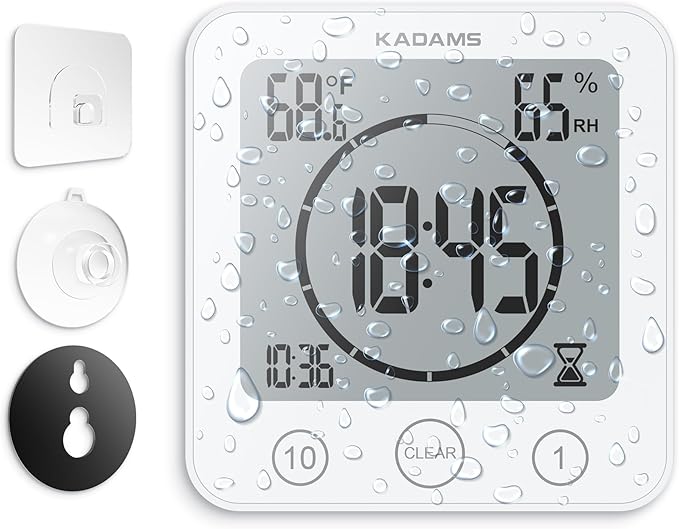 KADAMS Shower Clock Waterproof Bathroom Timer – Digital Wall Clock - Image 8