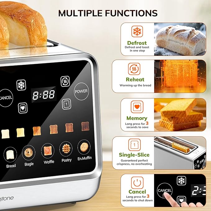 Keenstone Toaster 4 Slice, Digital Smart Toaster - Image 3