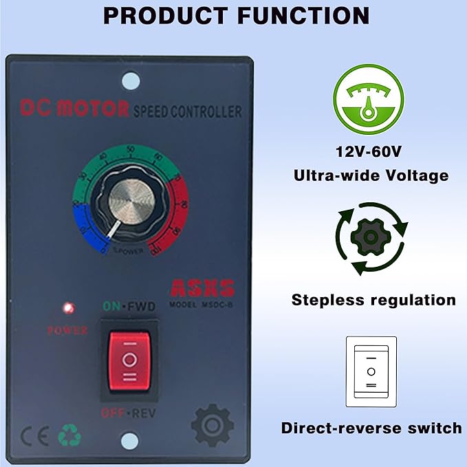 URANT DC12V - 60V/20A Motor Speed Controller, - Image 2