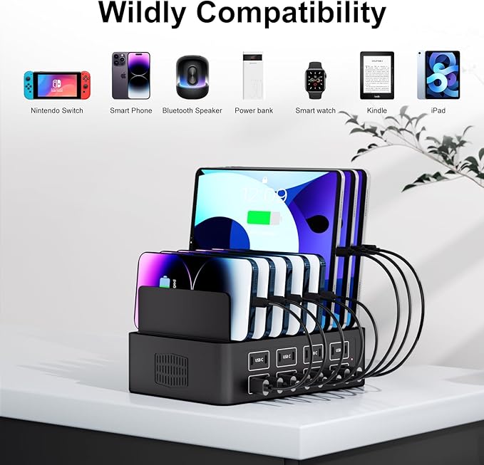 150W/35A Charging Station for Multiple Devices, 16 Port USB C Fast Charging - Image 3