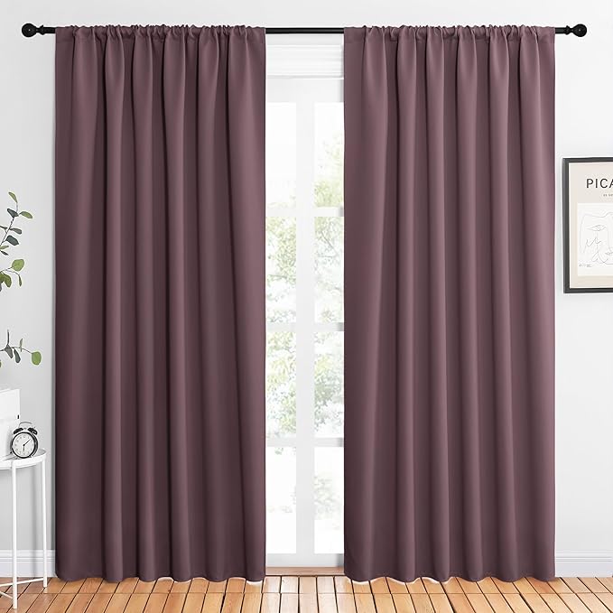 NICETOWN 2 Panels Blackout Curtains, Rod Pocket Thermal Insulated Drapes 84 by NICETOWN