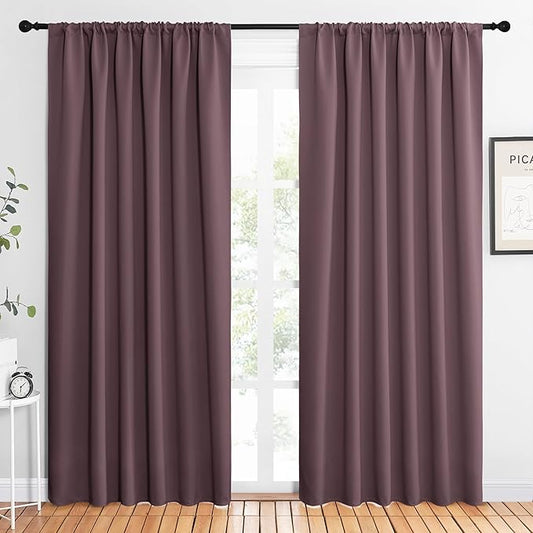 NICETOWN 2 Panels Blackout Curtains, Rod Pocket Thermal Insulated Drapes 84 by NICETOWN