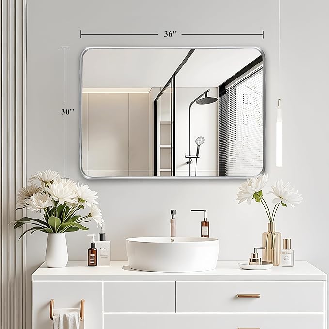 Fabuday Silver Bathroom Mirror - Image 2