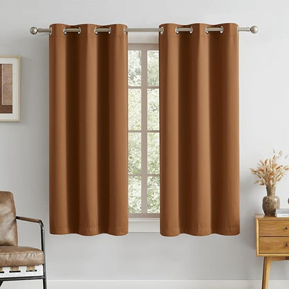 DUALIFE Blackout Curtains 54 Inch Length Sleek Narrow Curtains by DUALIFE