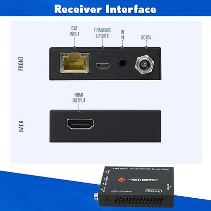 J-Tech Digital HDMI 2.0 4K 1x4 Splitter Extender Over Single Cable CAT6 - Image 8