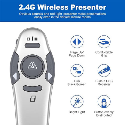 QUI Presentation Clicker Wireless Presenter Remote Clicker - Image 2