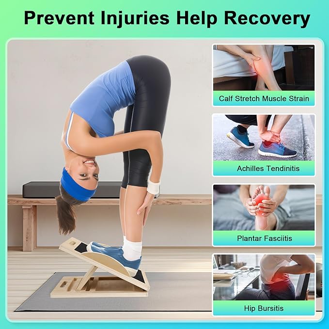 3 in 1 Slant Board for Calf Stretching, Anti Slip Squats Wedge Balance Board - Image 7