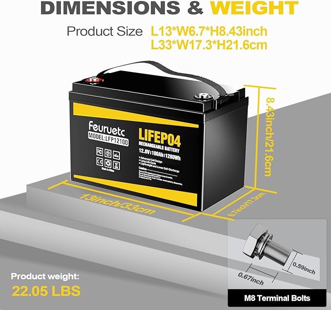 12V 100Ah LiFePO4 Battery - Image 2