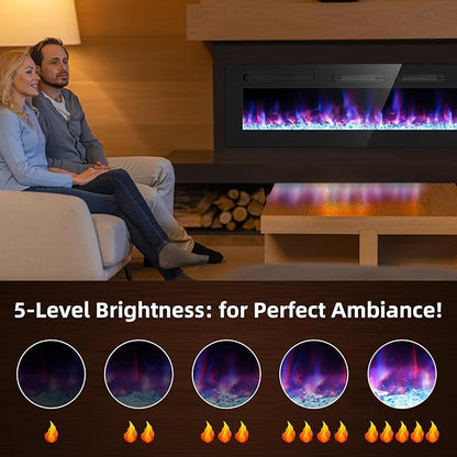 Electric Fireplace-72 inch Fireplace Wall Mount/Recessed/Free Standing-Ultra - Image 5