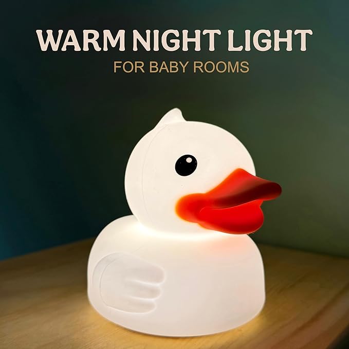 Junlumen Cute Duck Night Light – Soft Silicone Tap Lamp - Image 2