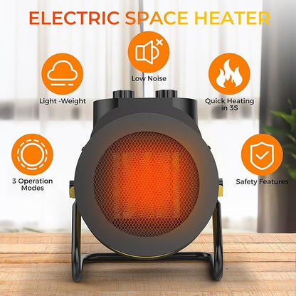 Space Heaters for Indoor Use, 1500W PTC Electric Heater - Image 5
