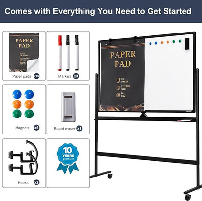 Dry Erase Whiteboard Easel on Wheels - Image 3