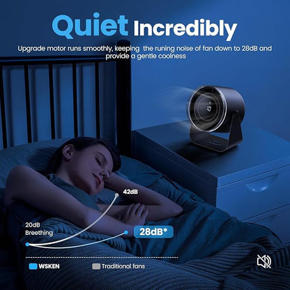 WSKEN Desk Fan with Battery Operated, Quiet Digital Display Portable Fan - Image 4