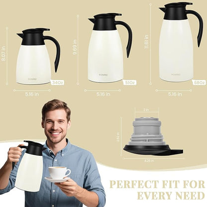 51 Oz Thermal Coffee Carafe, Stainless Steel Insulated Vacuum coffee crafts to - Image 4
