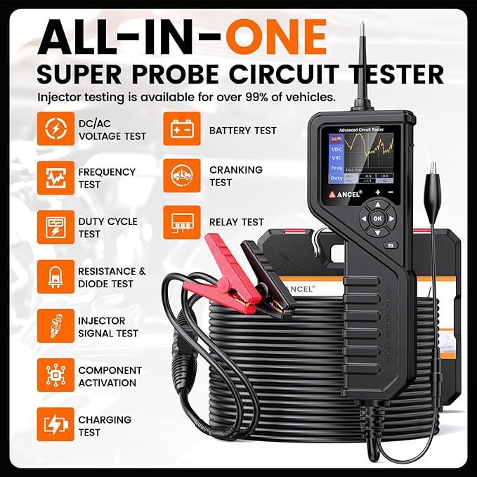 ANCEL PB600 Power Circuit Probe Tester and Battery Tester, 12V 24V Automotive - Image 2