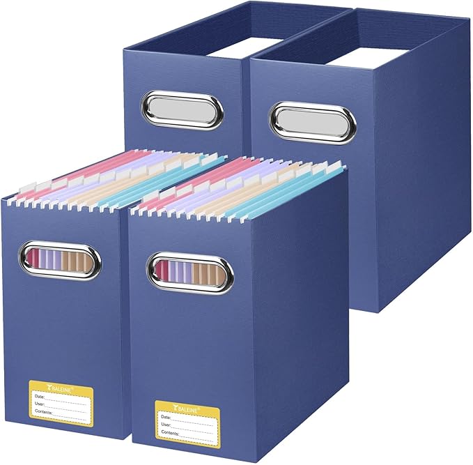 BALEINE File Organizer Box, Cardboard File Folder Organizer by BALEINE