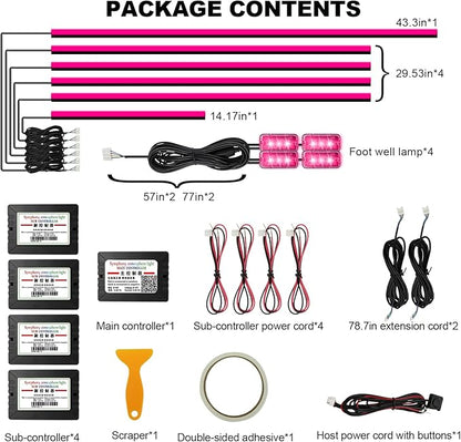 Interior Car LED Strip Lights, AMKI Acrylic LED Lights RGB 10 in 1 - Image 6