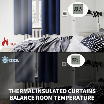 BGment Blackout Curtains for Bedroom - Grommet Thermal Insulated Room Darkening Curtains for Living Room, Set of 2 Panels (38 x 54 Inch, Navy Blue)