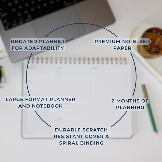 | Durable & Sleek | Undated Daily and Weekly Planner | 8.25" x 11.75" | To Do - Image 4