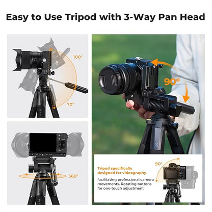 K&F CONCEPT Camera Tripod, Cellphone Clip - Image 6