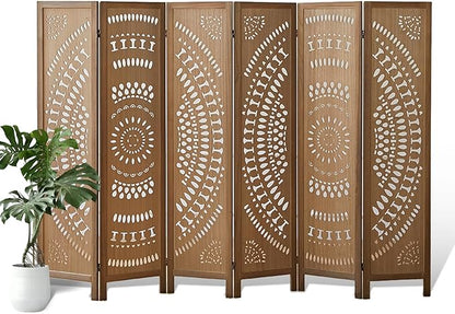 ALeesing 6 Panel Wood Room Divider Fully Assembled, Decorative Room Dividers by ALeesing