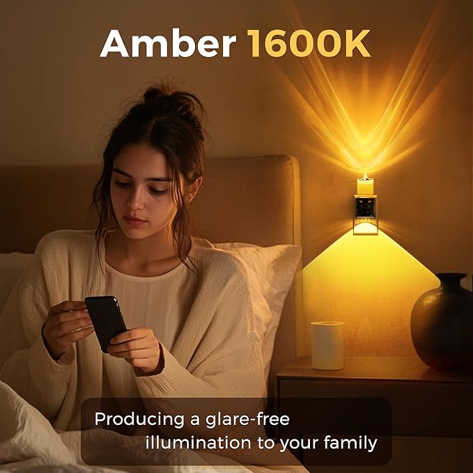 L LOHAS LED Flameless Candle Night Light, 2 Pack Amber Night Lights Plug into - Image 3